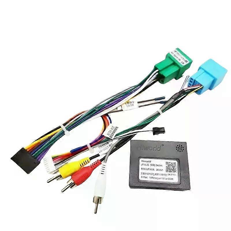 Radio Wiring Harness Adapter CAN Bus Decoder Box 16 Pin Plug to 12Pin 32Pin Cable Converter for Jeep Renegade Compass Commander