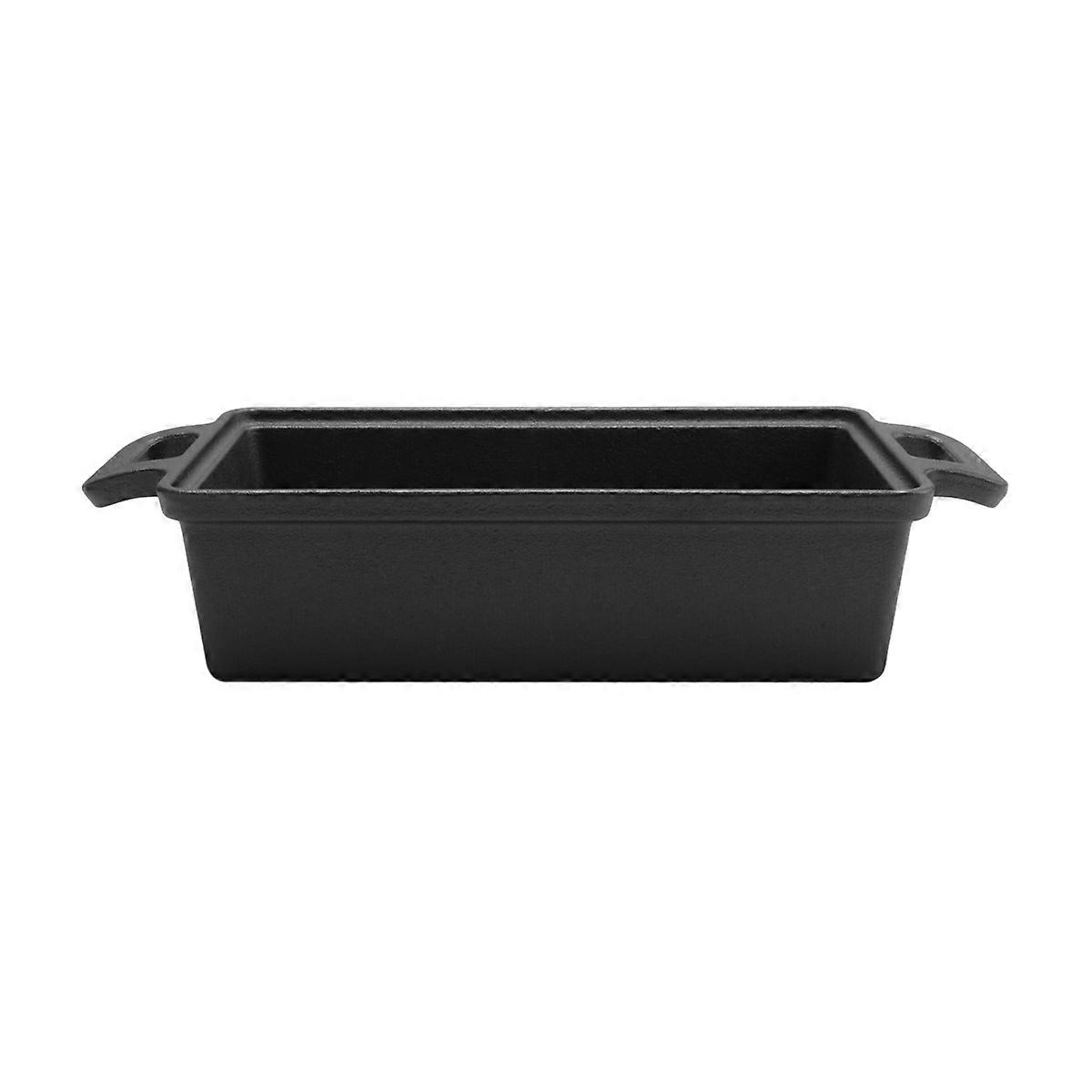 Cast Iron Bread Pan with Lid, Heavy Duty Loaf Pans for Baking Bread, Loaf Pans for Oven Baking, 2PCS (Black)