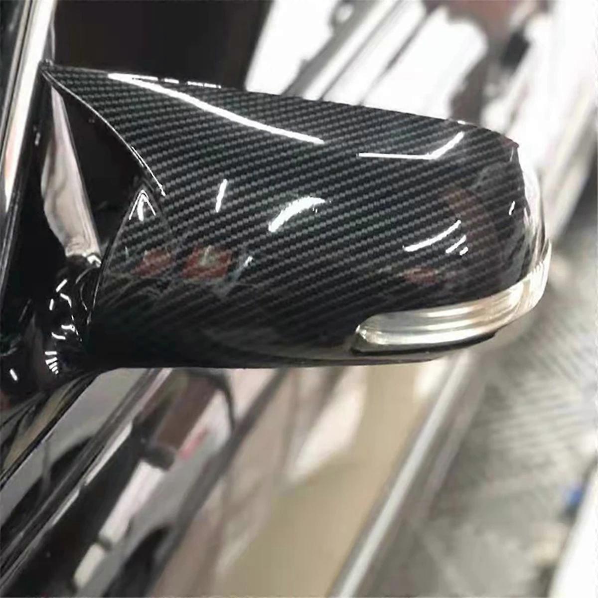 Rear View Mirror Cover Side Wing Door Mirror Caps for E140 E150 2006-2013 Carbon Fiber Pattern