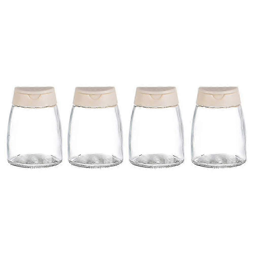 Lot de 4 shakers à assaisonnement à double couvercle, bouteilles en verre, shakers à épices, tamis, pots à épices pour barbecue, sel et