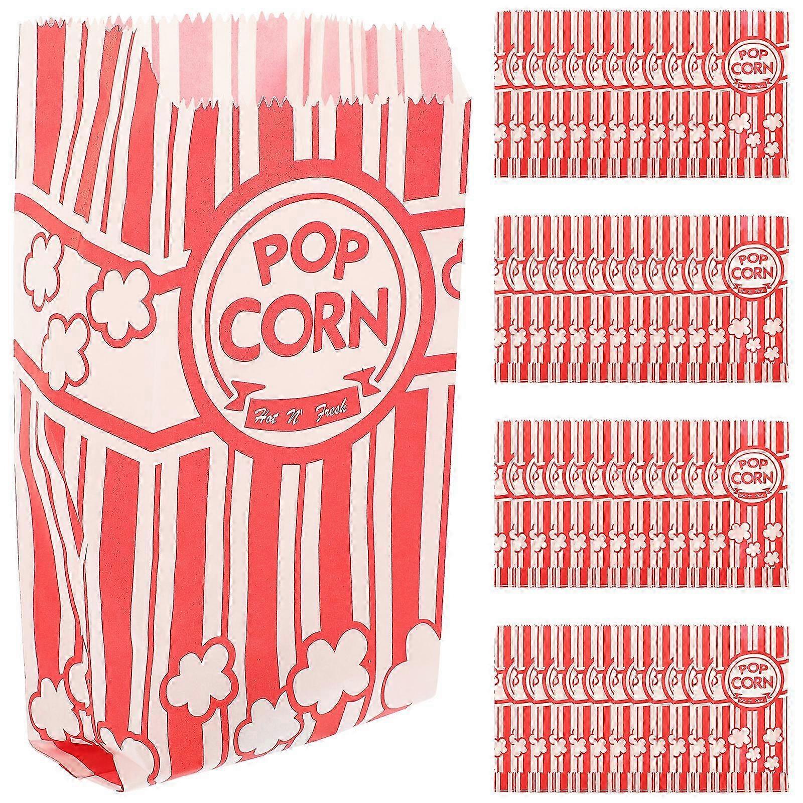 100Pcs Paper Popcorn Bags for Party Bulk Popcorn Containers for Movie Night Decorations Party