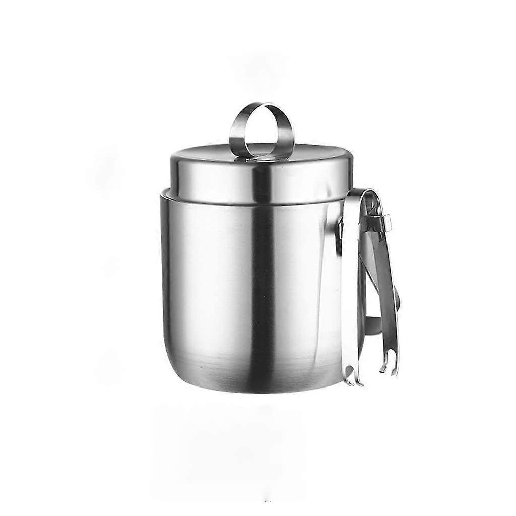 Ice Bucket Stainless Steel With Cover DoubleLayer Thickened Ice Bucket For Champagne Red Wine Beer