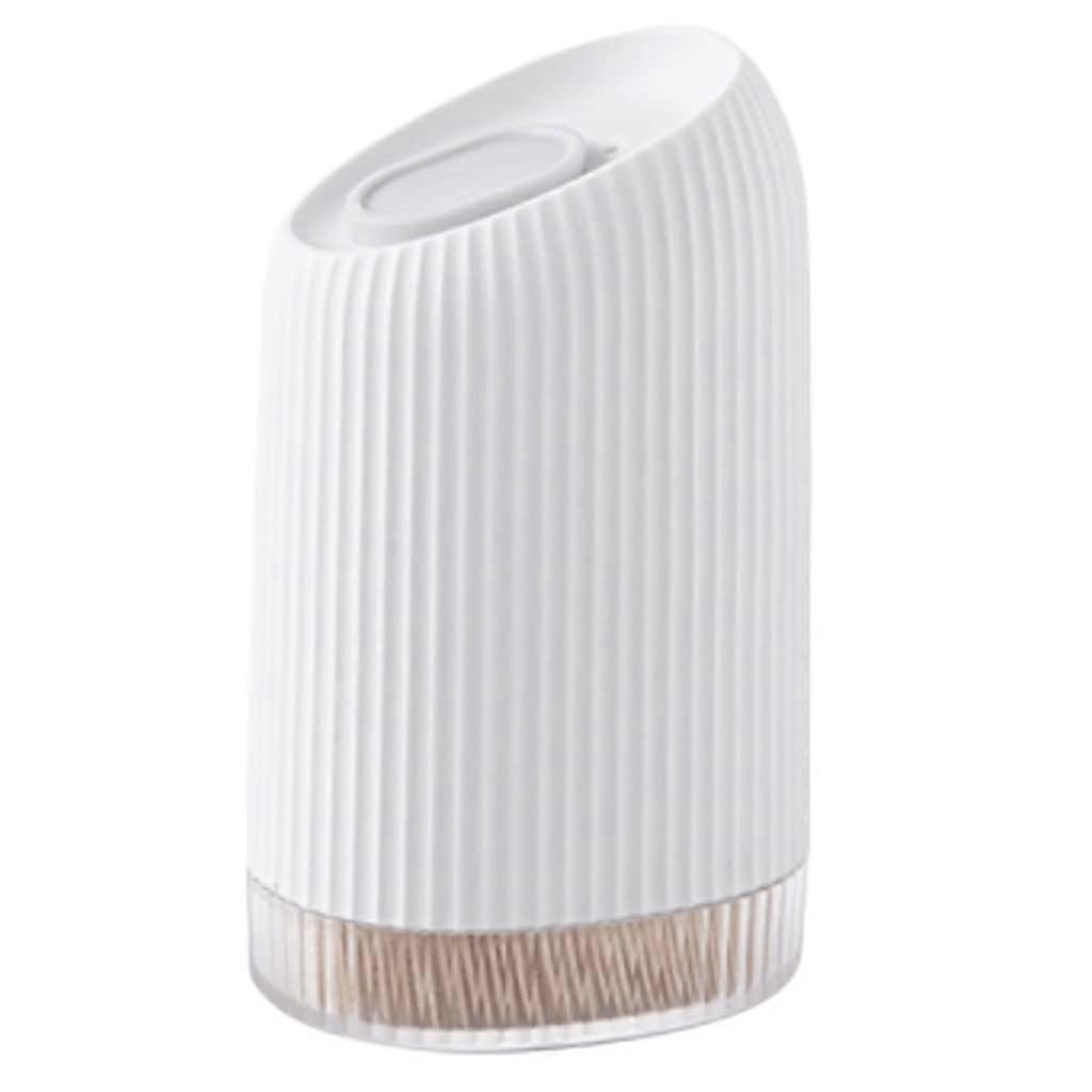 Portable Toothpick Holder Dispenser White Plastic Container for Kitchen and Restaurant Simple Decoration Practical Use