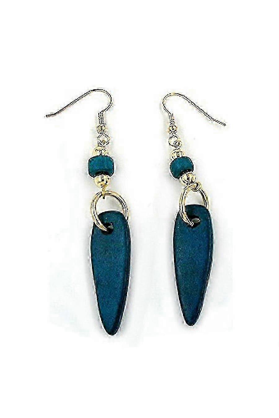 Hook Earrings Turquoise Gold Coloured Rops - Gl02478