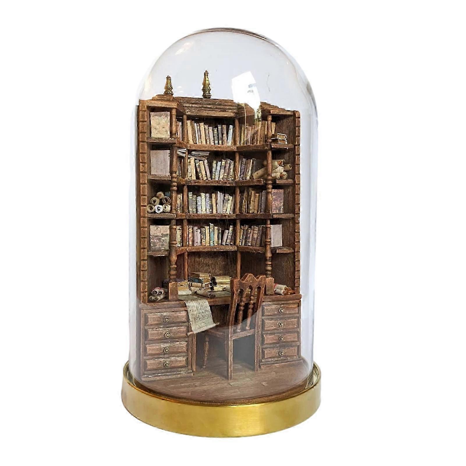The Bay Library Miniature Bookcase Ornament Charming Decorative Model Gifts for Books Lover 2025