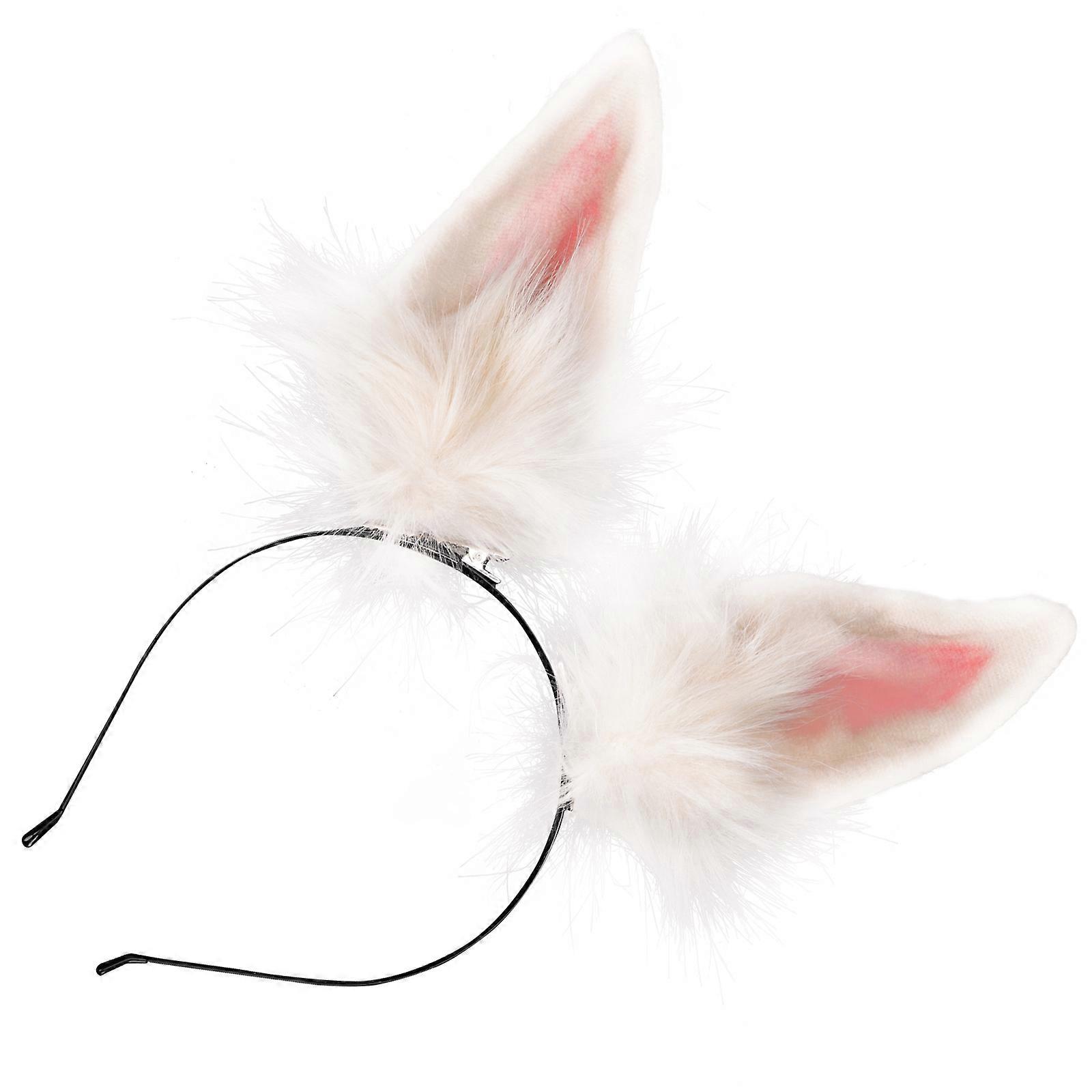 Lovely Rabbit Ears Hairband Plush Headband for 2Pcs Funny Cosplay Accessory