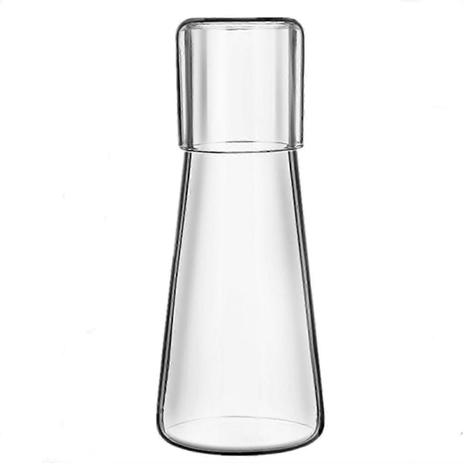 Japanese-Style Clear Glass Carafe Set with Large Capacity Kettle and Matching Cup for Elegant Serving