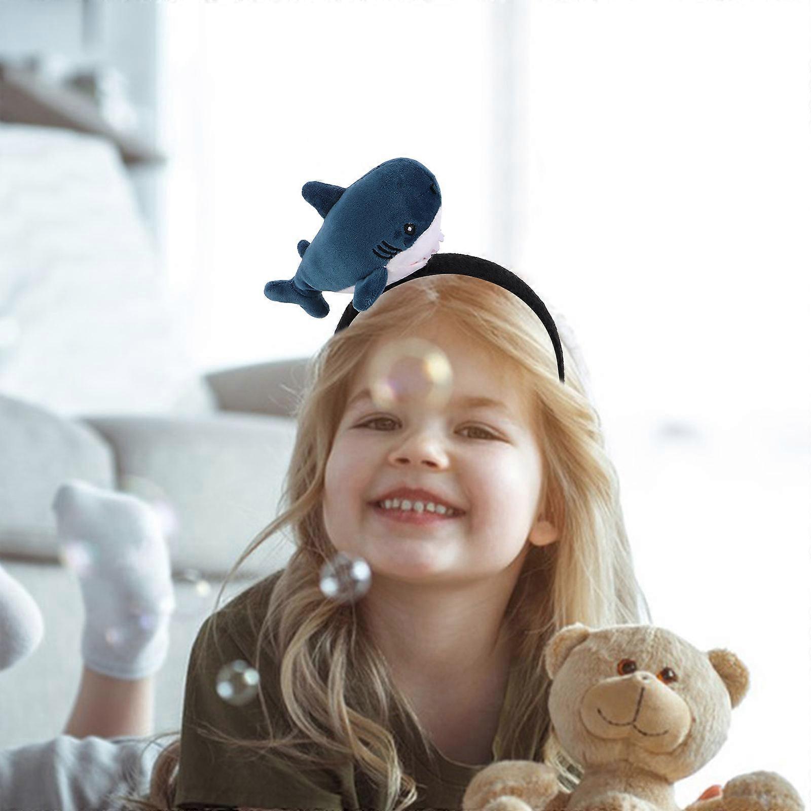 Shark Headband Plush Animal Ears Headband for Kids 4Pcs Dark Blue