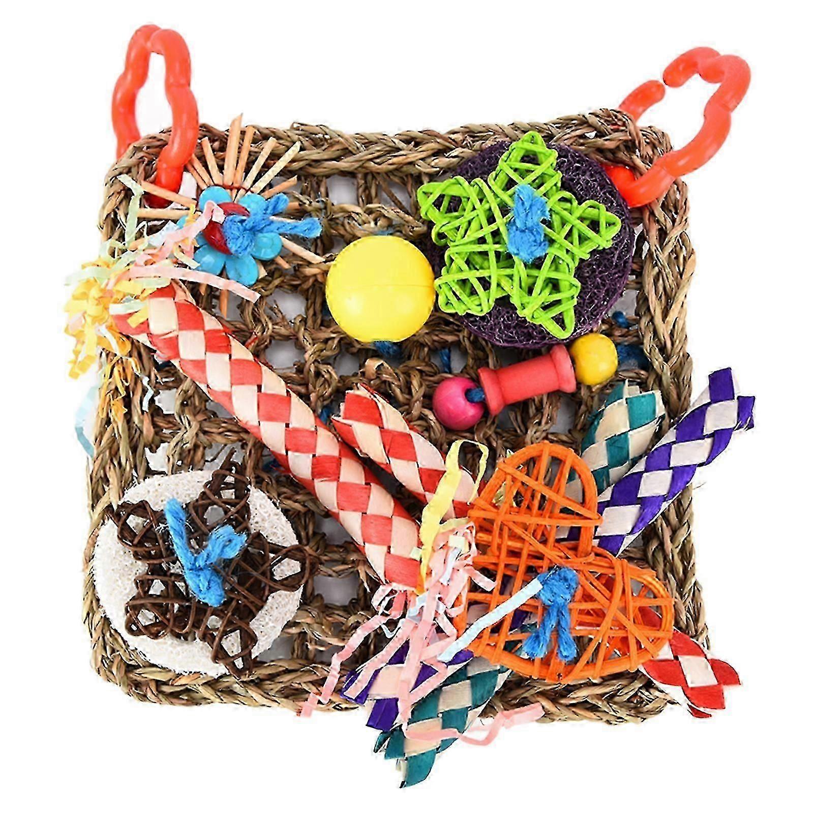 Bird Climbing Net Colorful Loofah Parrot Chewing Toy for Pet Birds Little Parrots