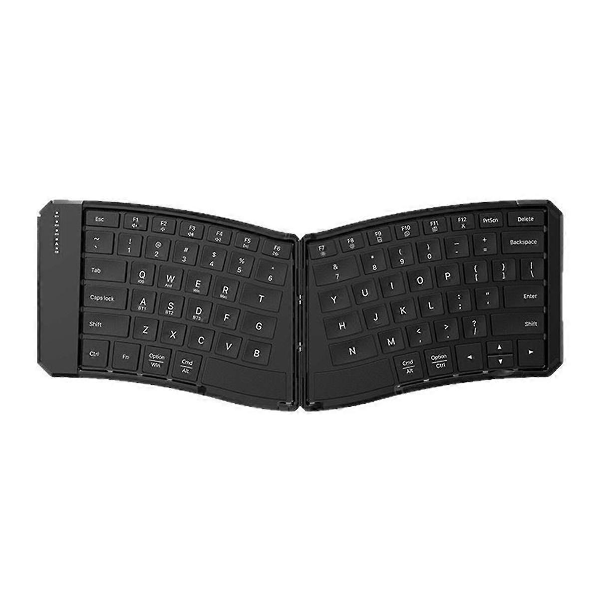 Ergonomic V-Shaped Three-Way Bluetooth Folding Keyboard Mobile Phone Tablet Charging Light and Bluetooth Keyboard