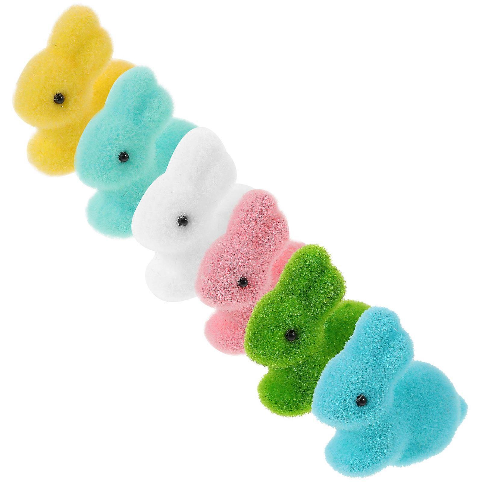 Mini Bunny Figurines Foam Easter Party Decorations 18Pcs Assorted