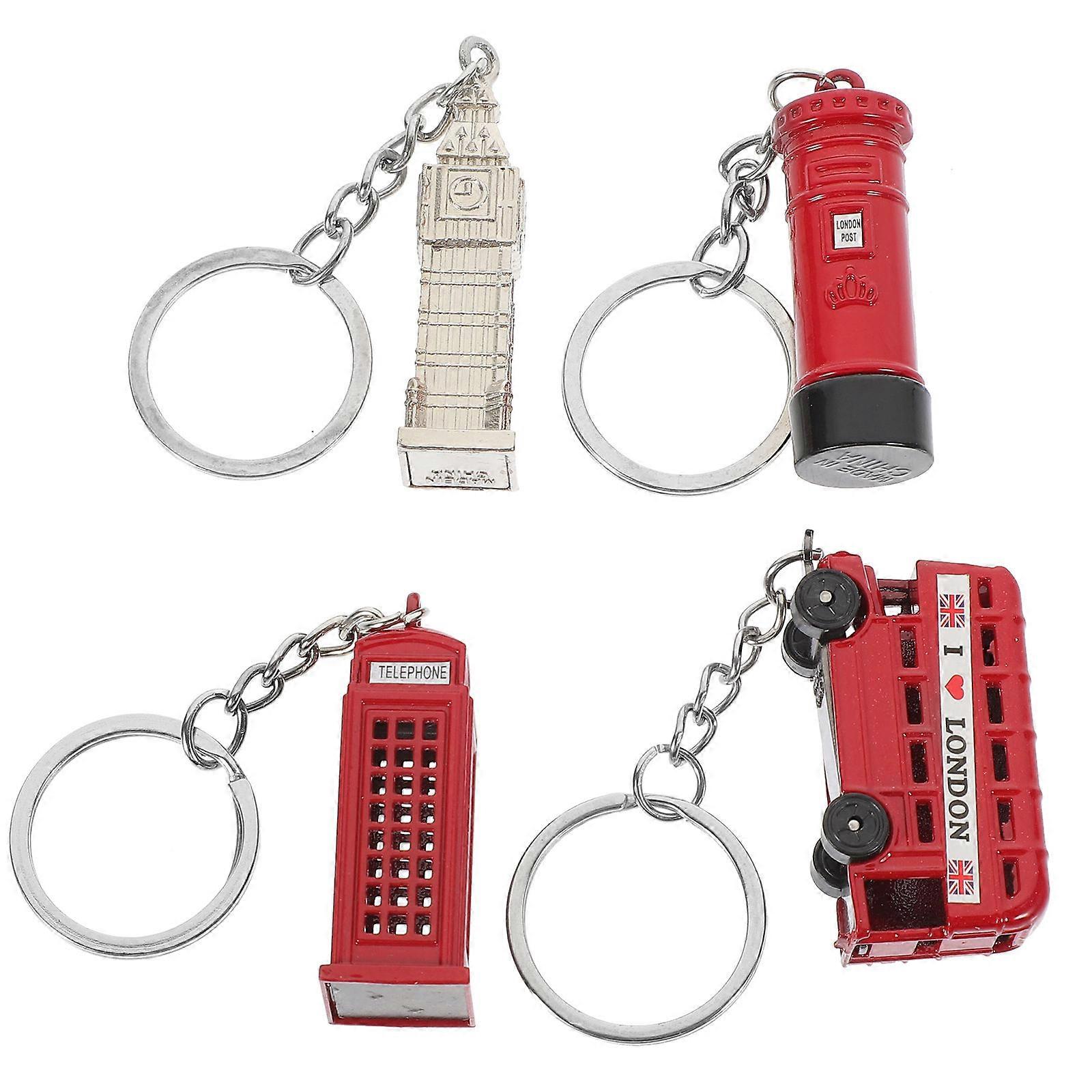 Delicate Alloy Keychain British Element for Decor 20Pcs Collection