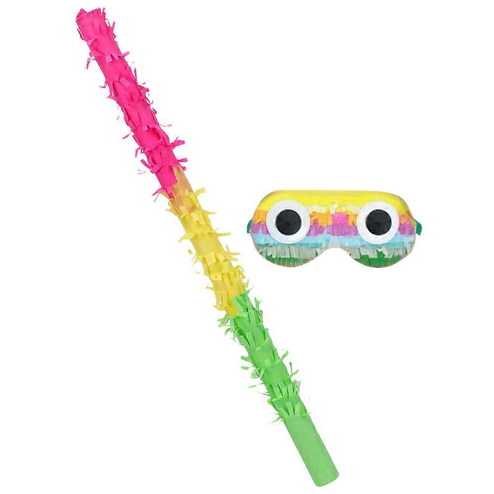 2Sets Birthday Pinata Stick and Blindfold Kit for Party Favor Use