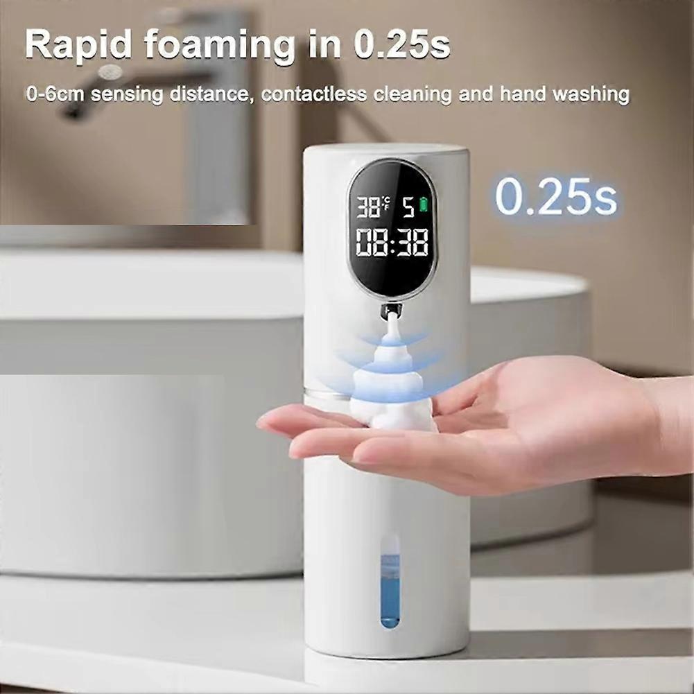 Smart Soap Foam Dispenser 5 Gear Touchless 320ml Temperature Time Display Automatic Infrared Sensor Soap Dispensers,A