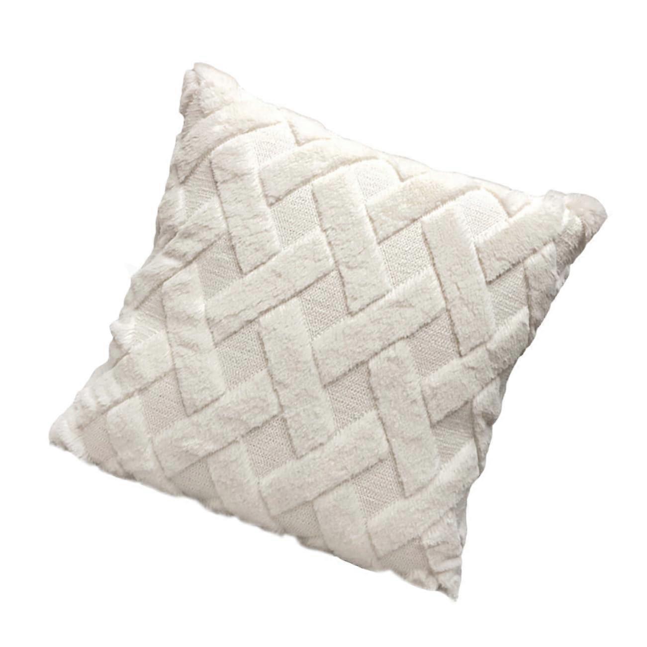 Plush Pillowcase White DoubleSided Pillow Cover For Sofa Cushions And Scatter Cushions