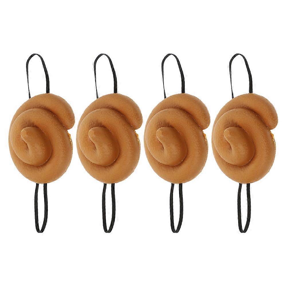 Poop Hat Prank Prop Funny Headgear for Adults 4Pcs Simulation Set