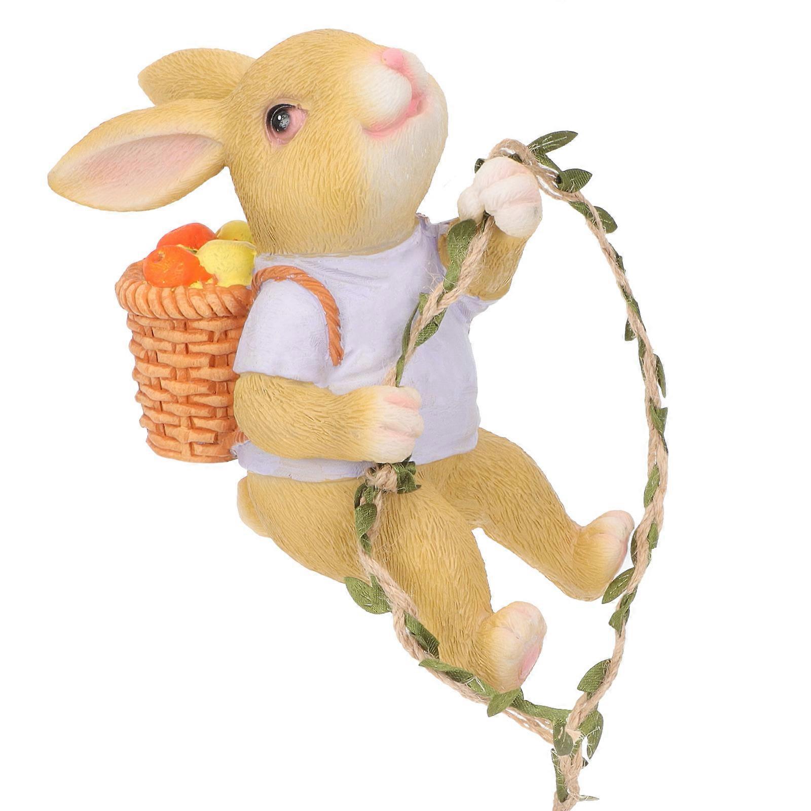 Rabbit Decor Resin Easter Rabbit Model for Decoration Small Figurine