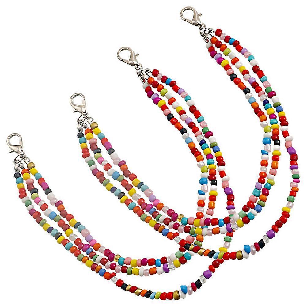 Layered Shoe Chain For Special Occasions 3 Pairs Multi Color Beaded Decor Ideal For Weddings