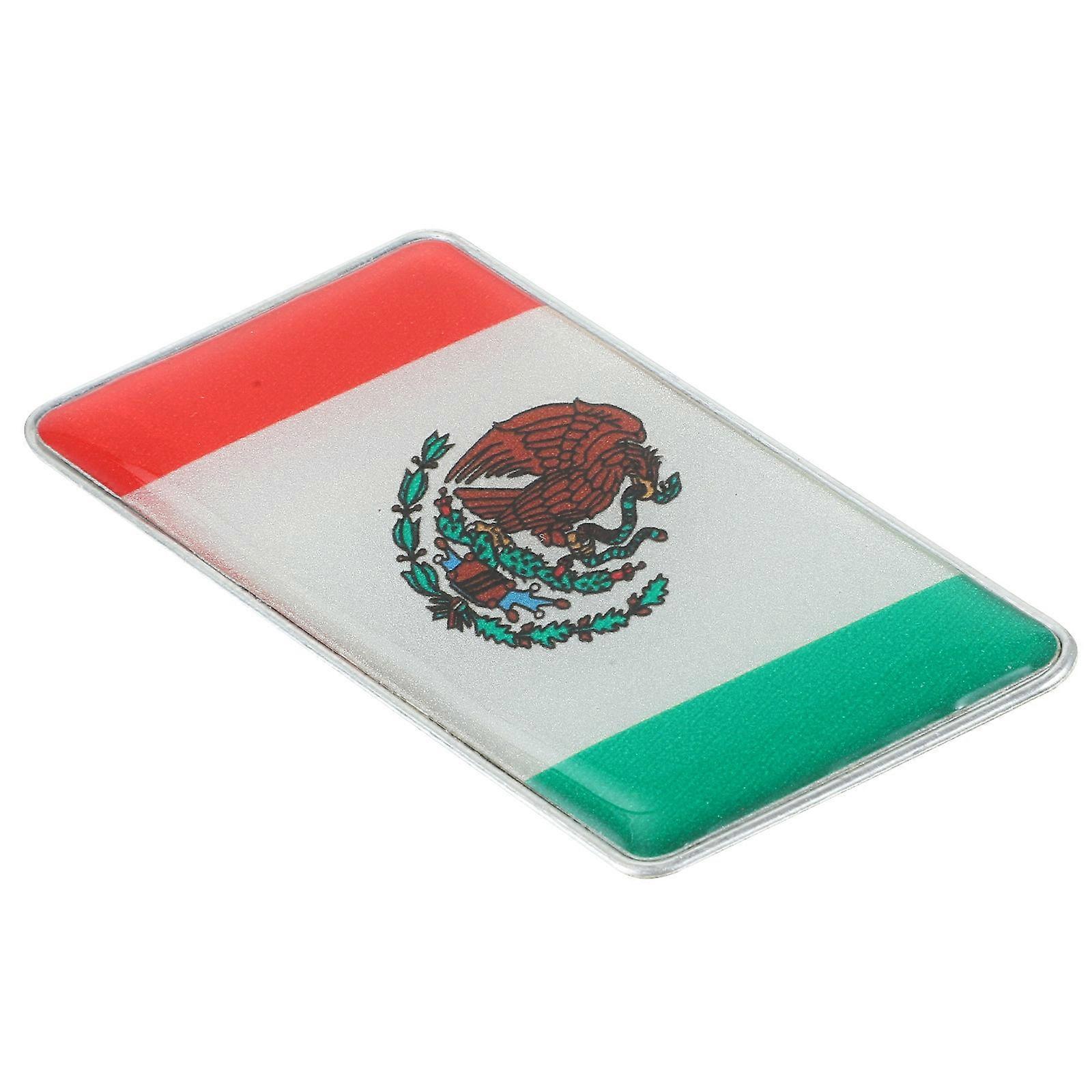 Car Decal 2Pcs Mexican Flag Sticker Simple Design For Car Decoration 7X3.5Cm Rectangular Shape