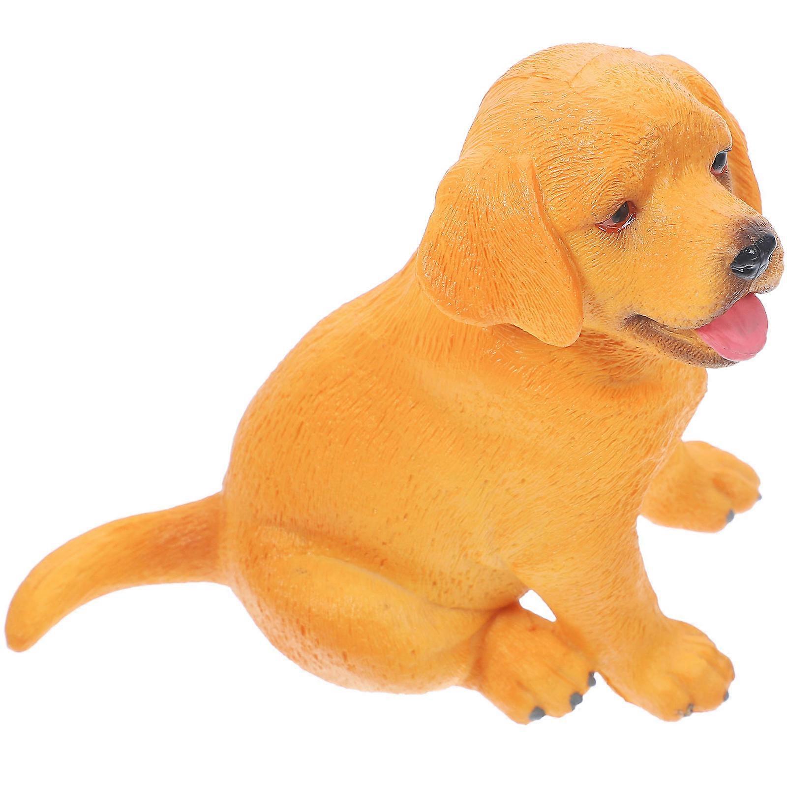 Simulation Dog Model Plastic Dog Model for Decor 2Pcs Detailed Puppy Figurines