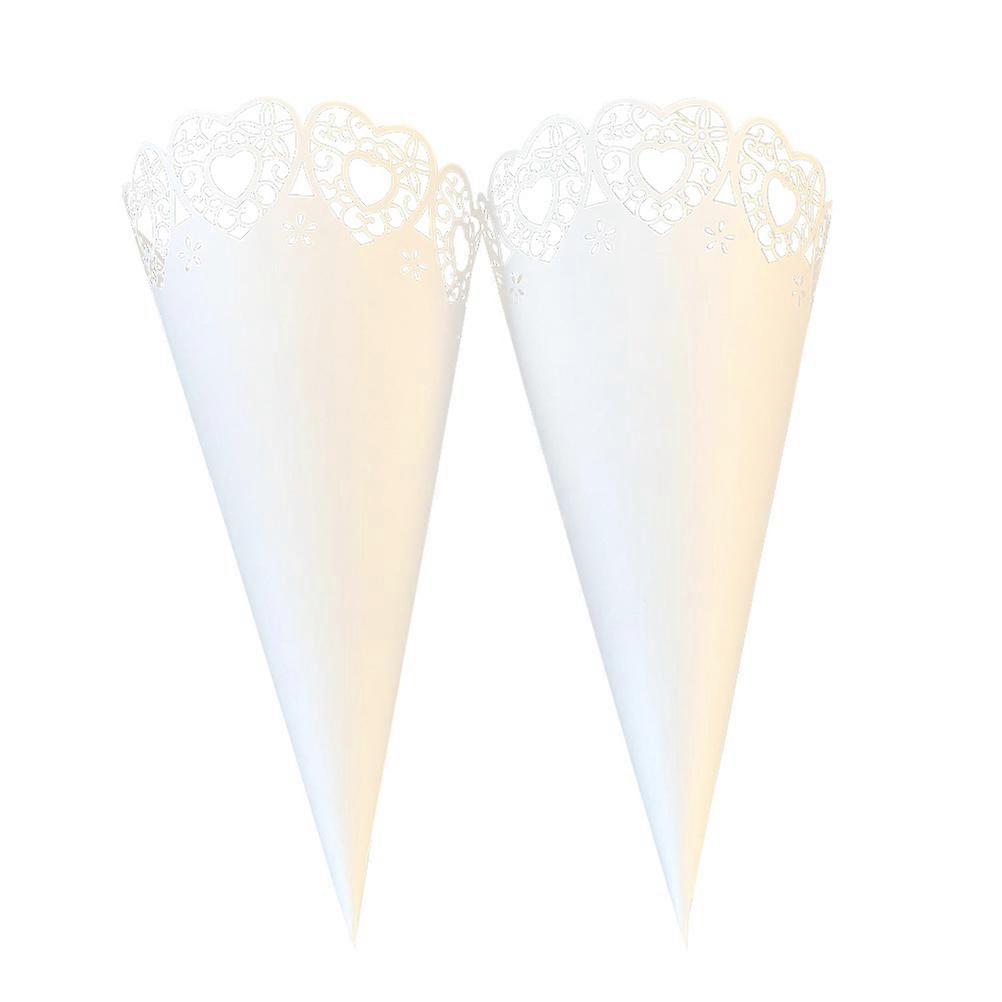 Flower Packaging Paper Cone Wrappers for Decoration 150Pcs White