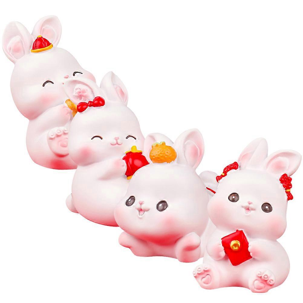 Rabbit Year Decor Resin Rabbit Figurine for Car 20Pcs Collection