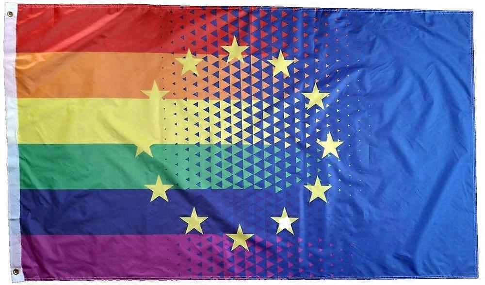 Rainbow European Union Pride Polyester Flag - LAST FEW AX 263