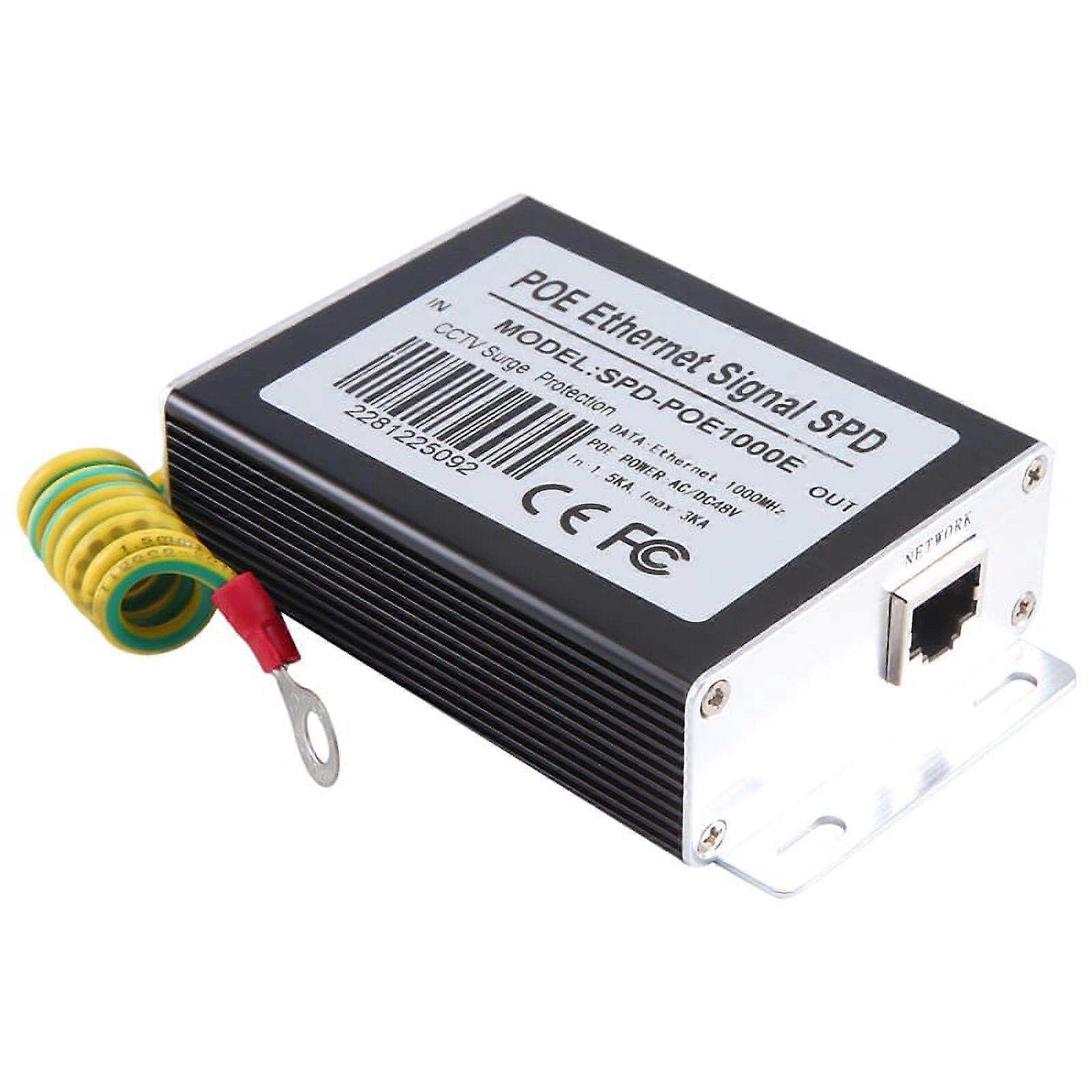 Single-Channel Gigabit POE POE Ethernet Signal SPD Network Surge Protector 1000Mbps SPD Preventer for CCTV IP Cameras