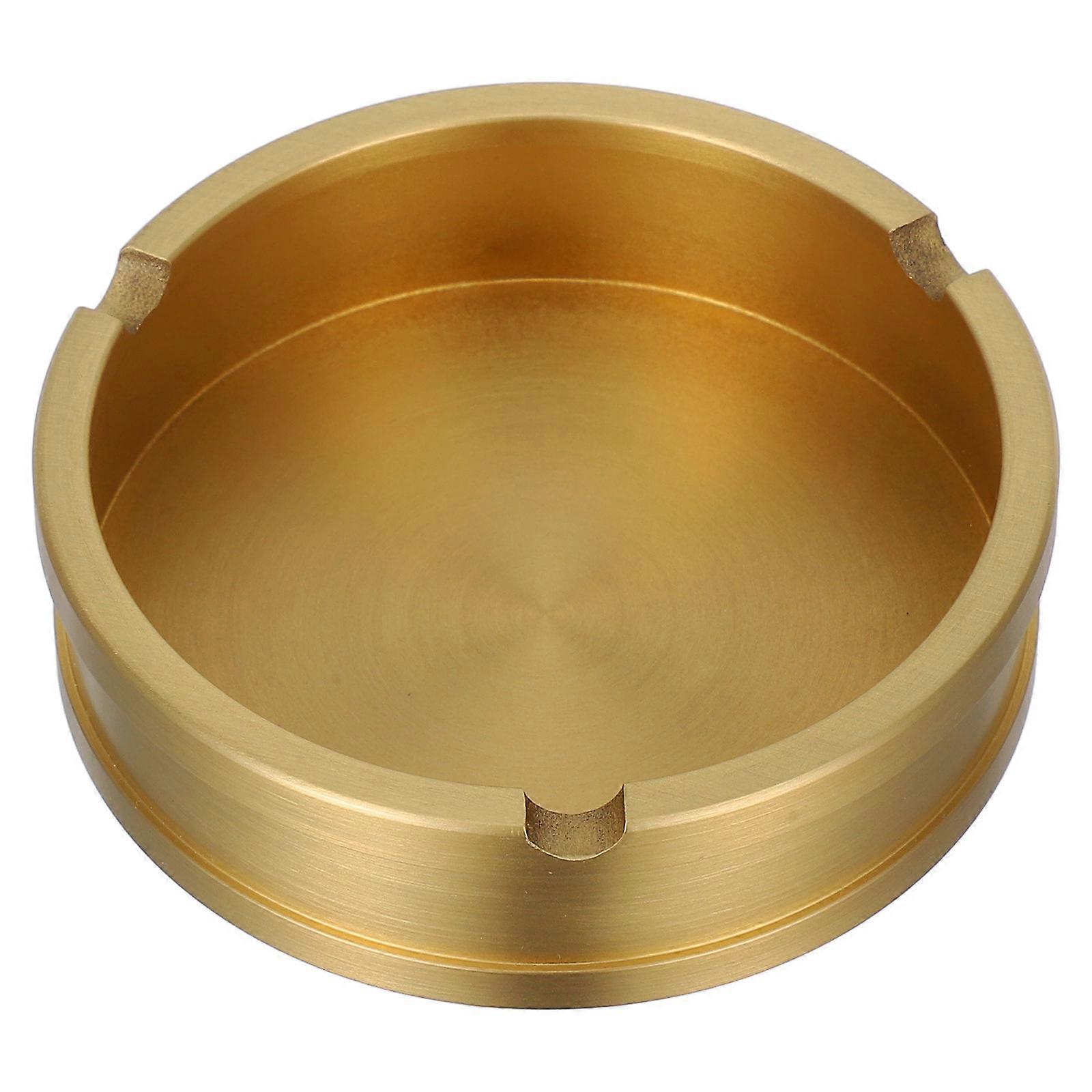 Golden Brass Ashtray for Storage 4Pcs Vintage Round Tabletop Ashtray Set