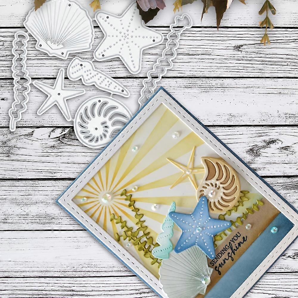 1PC Starfish and Shells Metal Cutting Dies Die-cut Crafts Stencil Tool for DlY Handmade Scrapbook Cards