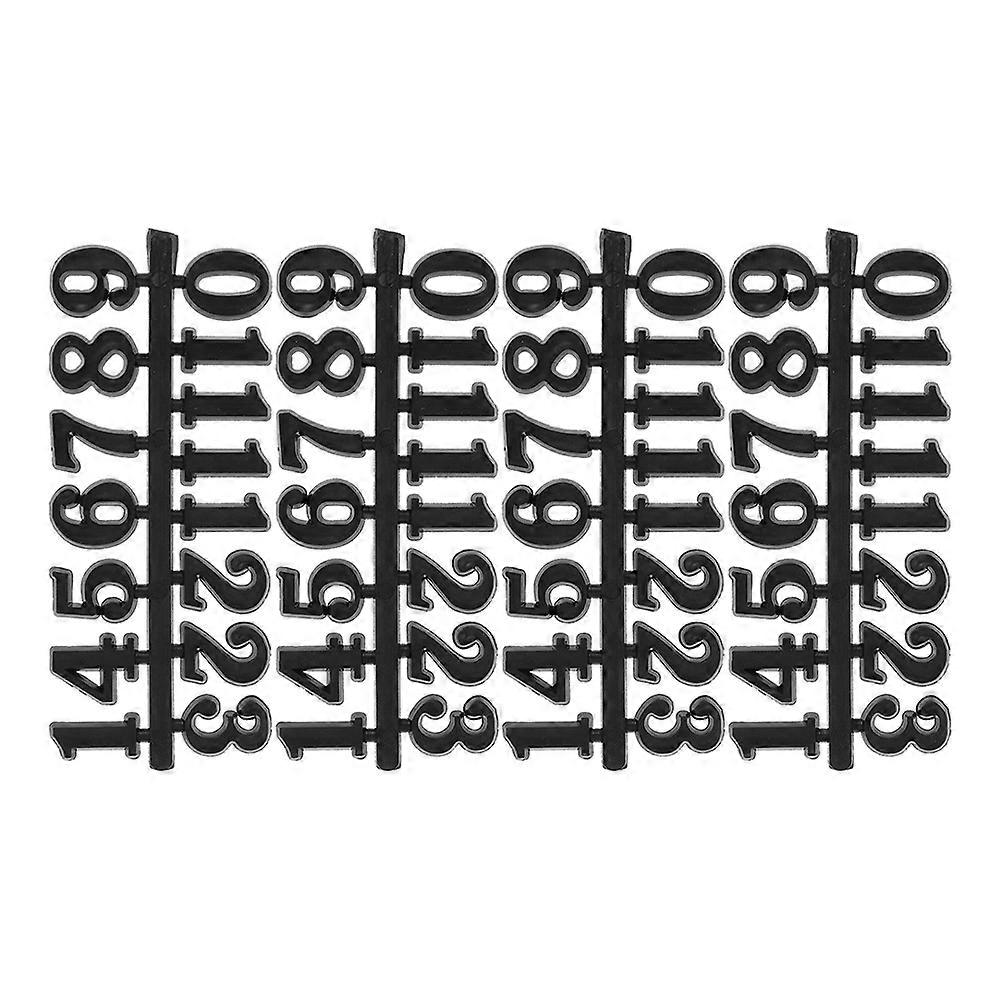 16 Sets Clock Numerals Black Plastic Creative Home Decor Wall Clock Hands Replacement Parts Easy Readability