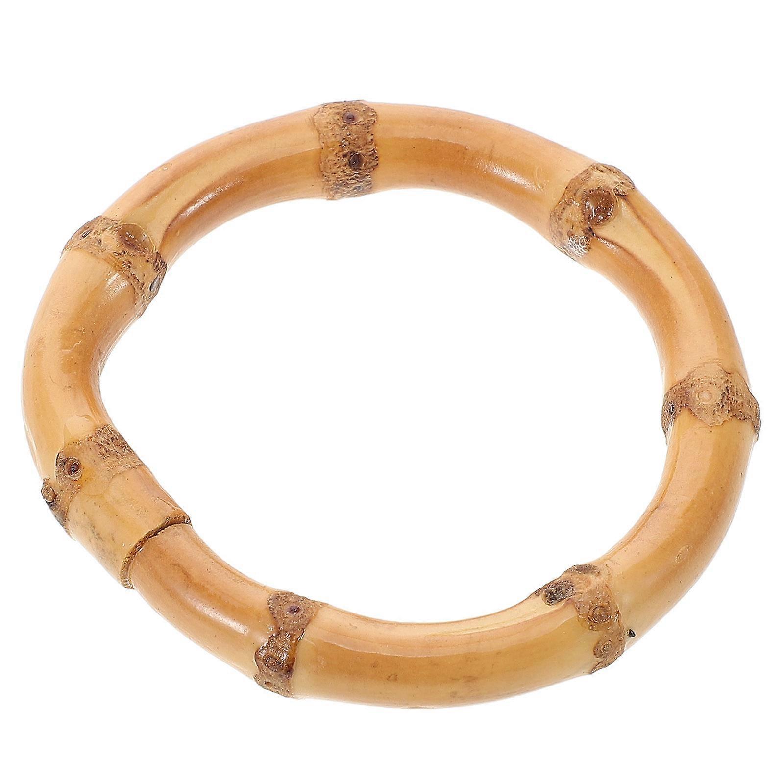 Bamboo Napkin Ring 4Pcs Farmhouse Decorative Holders For Daily Dinner Events With Simple Installation In Beige Color