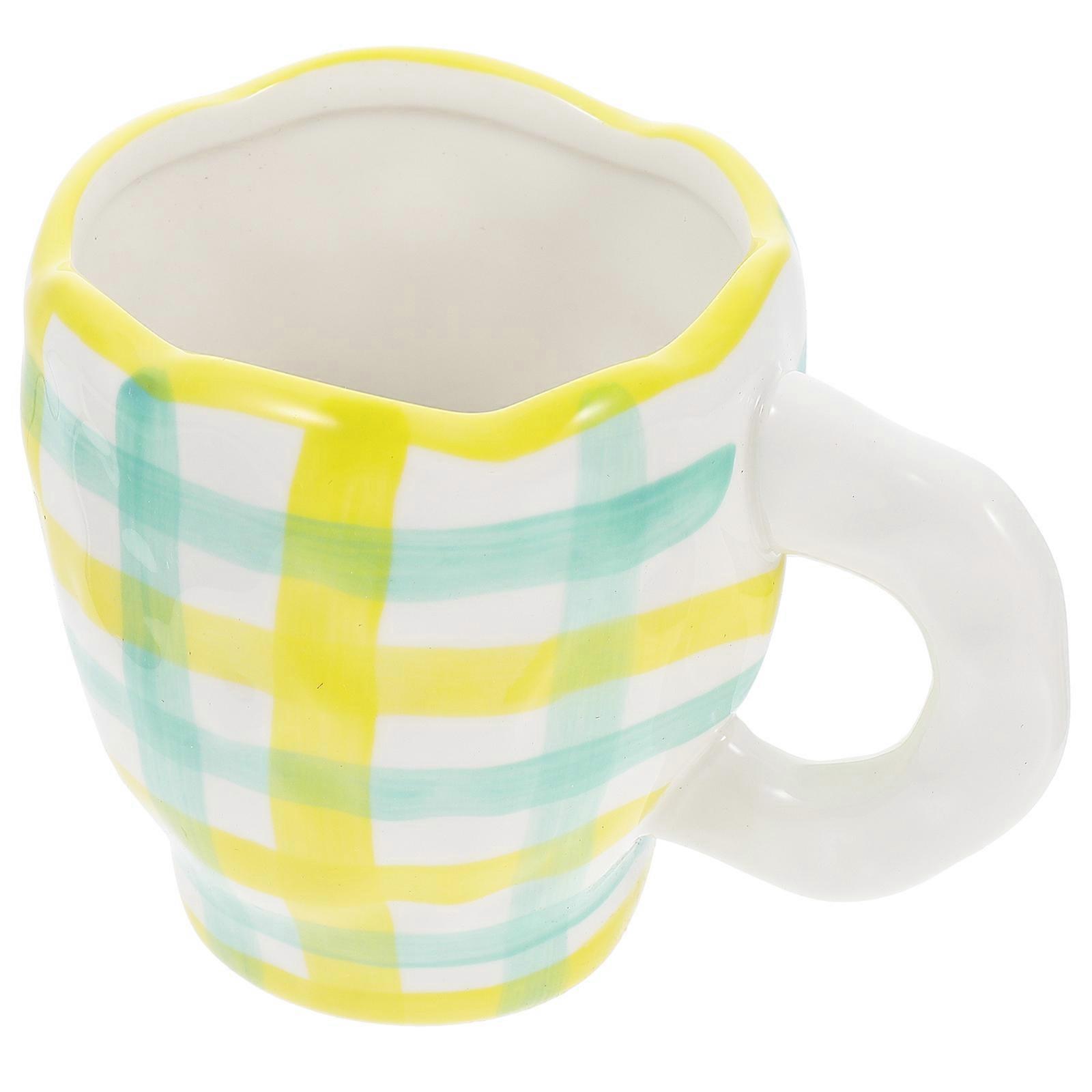 Ceramic Coffee Cup Lovely Mug for Drinking 4Pcs White Cups