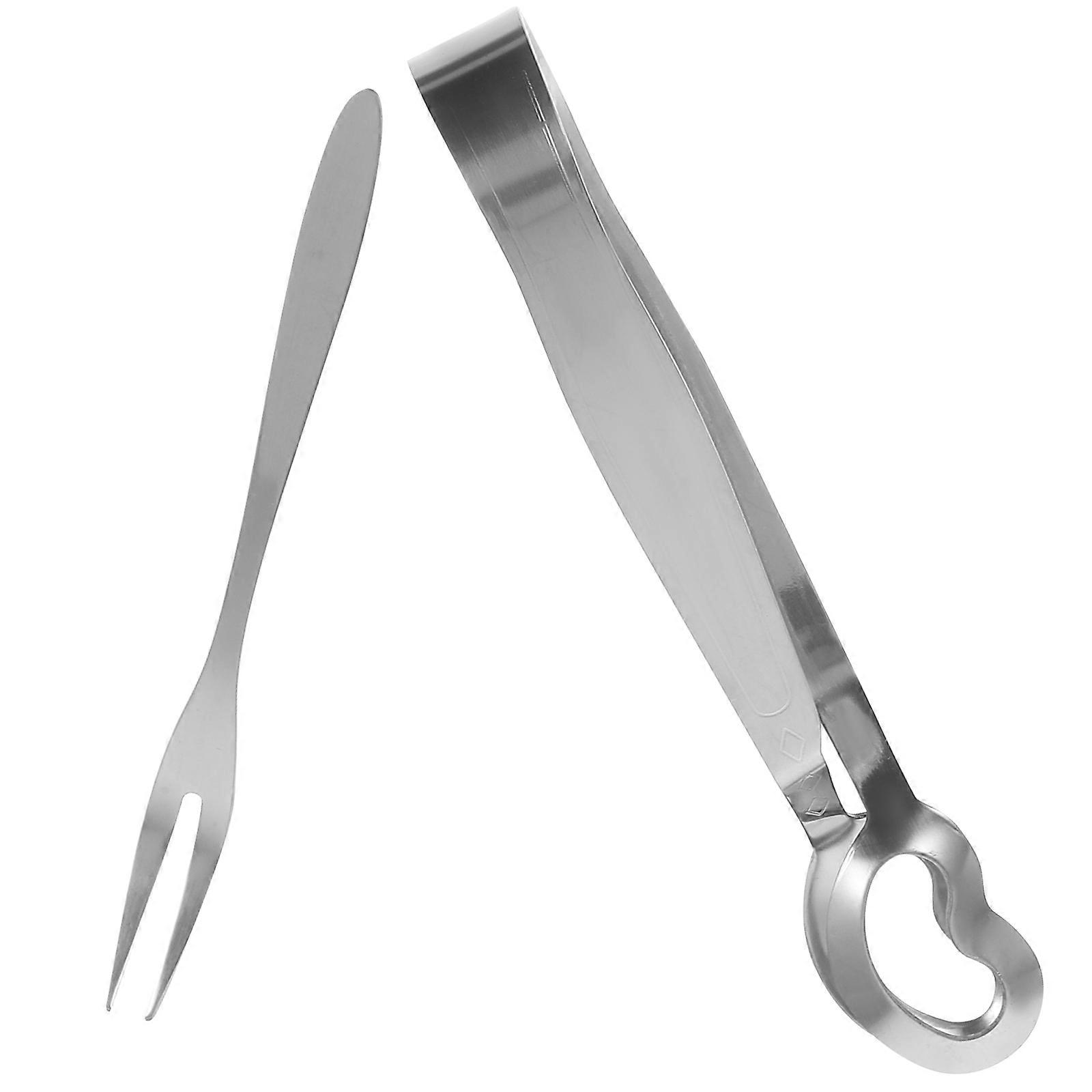 Multi-functional Snail Tong Escargot Tools Stainless Steel Elegant Design 1 Set