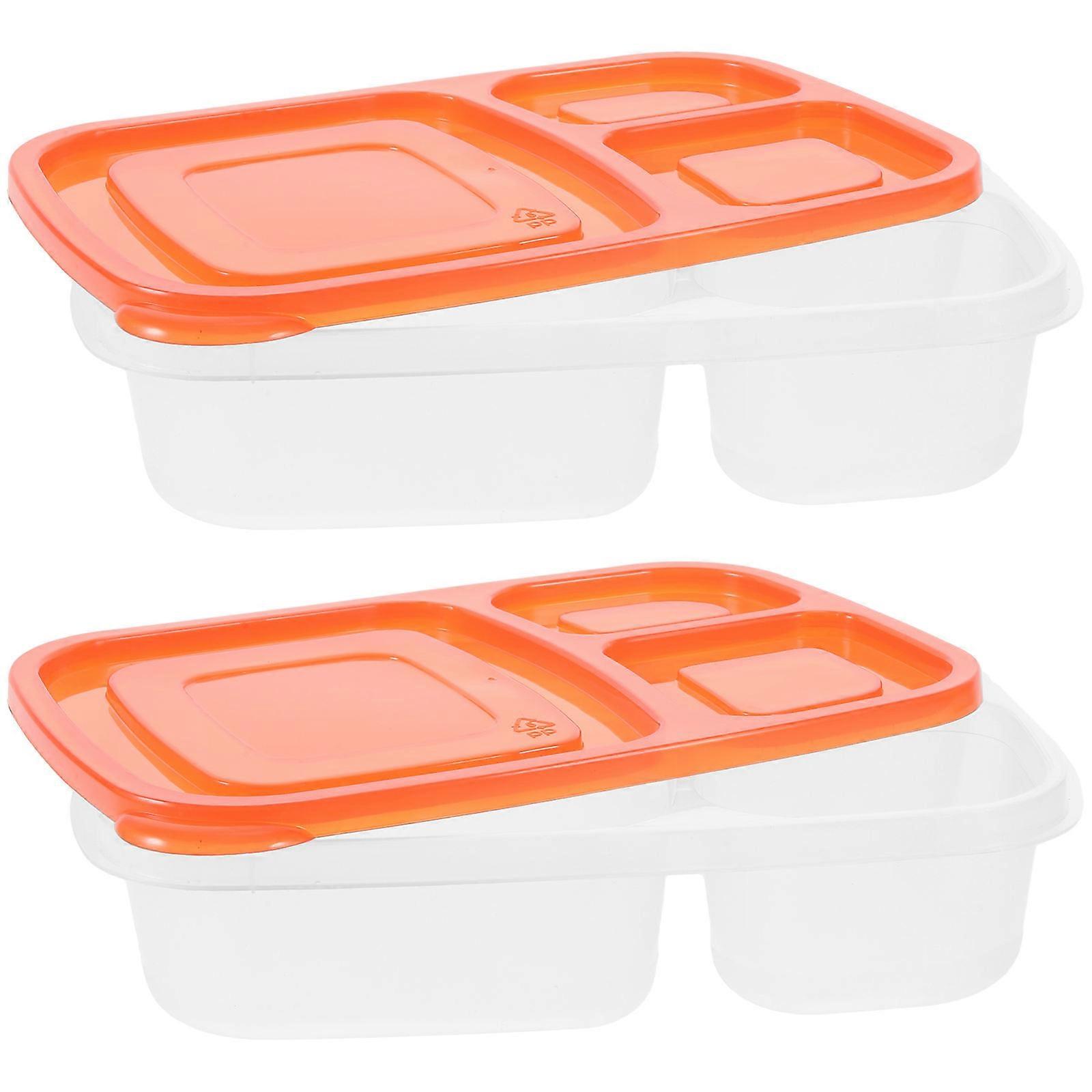 Plastic Bento Box Set 6 Pcs Portable Lunch Box For Students Convenient For School Use