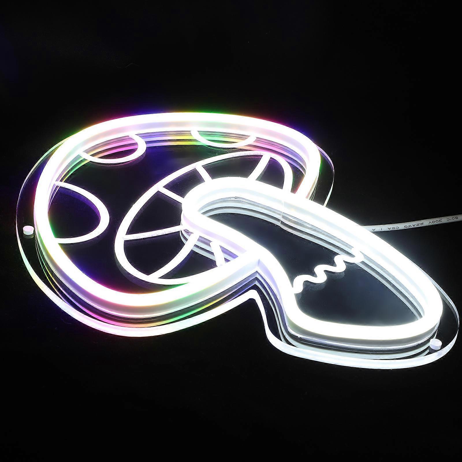 Lot de 4 enseignes lumineuses LED en forme de champignon pour décoration murale et table