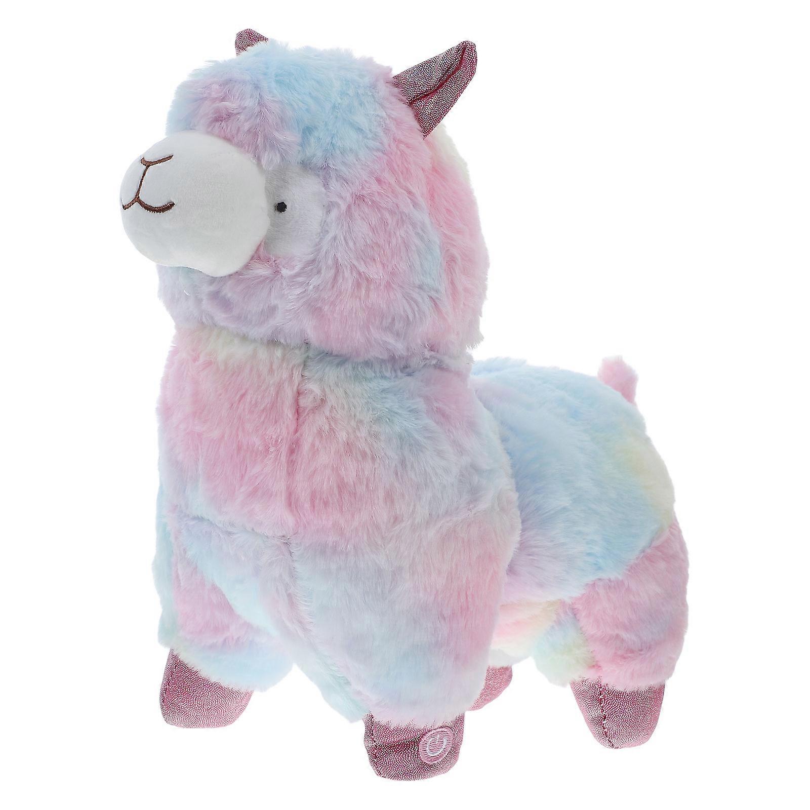 Plush Alpaca Doll for Decor 1Pcs Luminous Soft Colorful Stuffed Toy