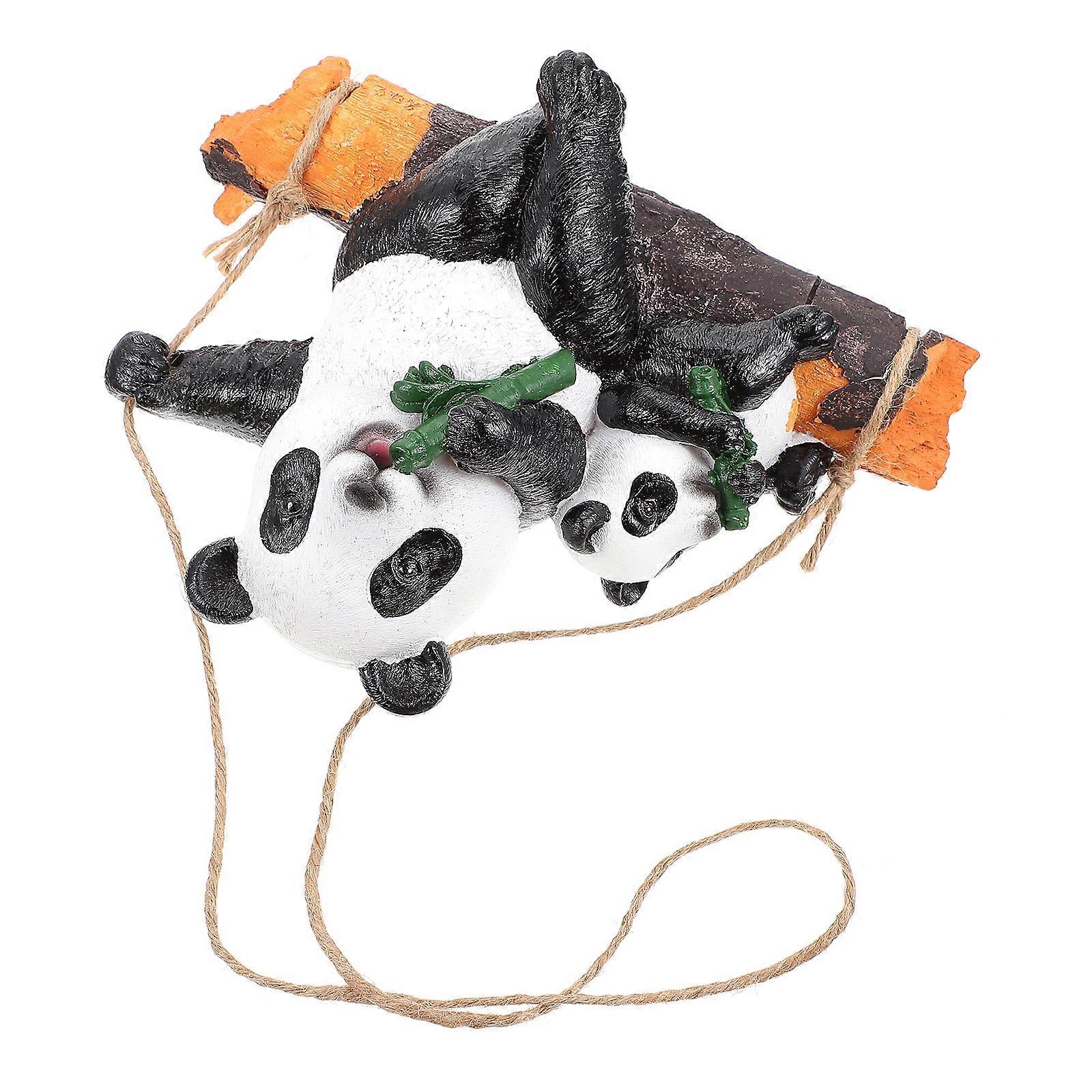 Adorable Panda Decor Resin Panda Statue for Home 2Pcs