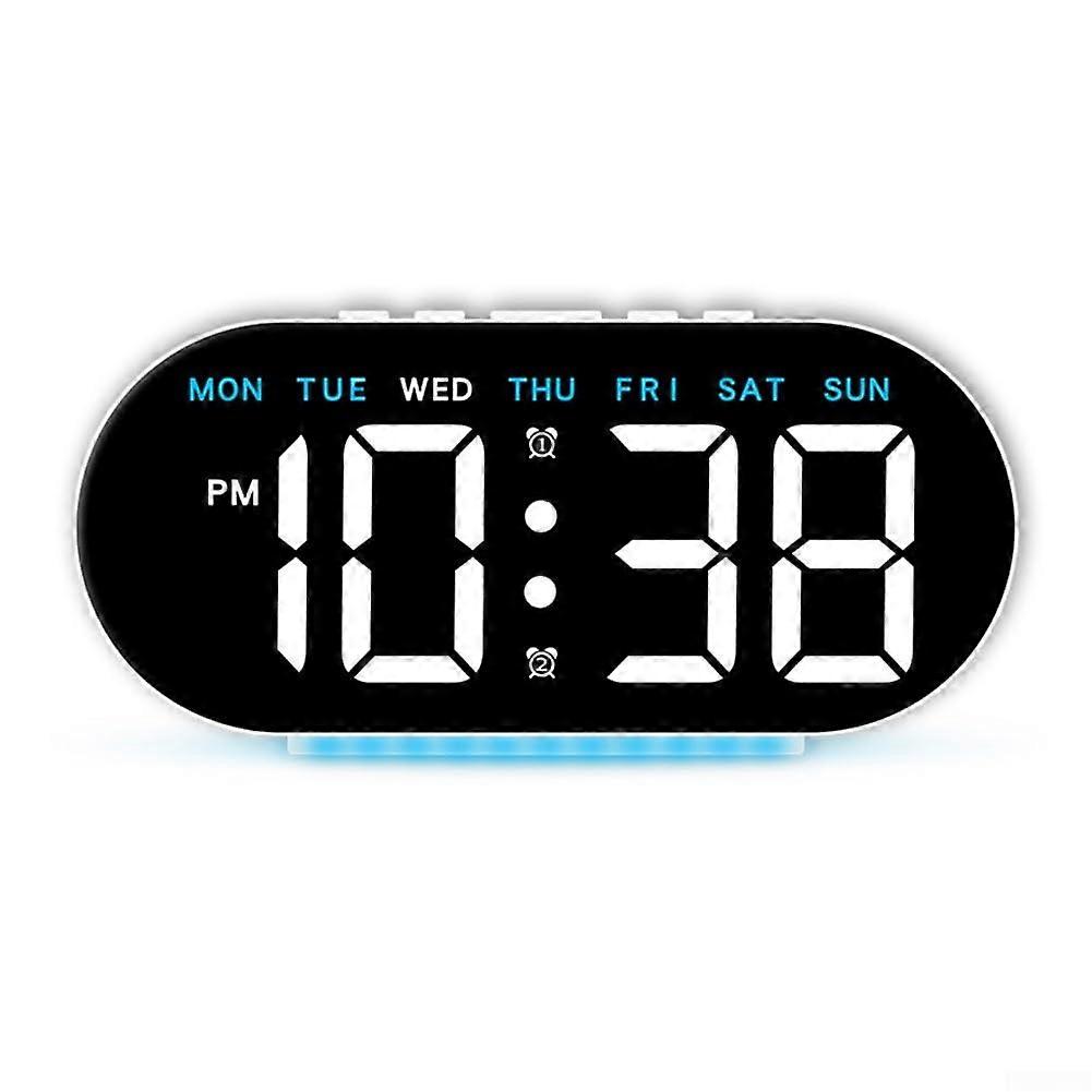 Digital Alarm Clock With USB Power, Temperature, Date and Week Display, Four Brightness Levels, Model F