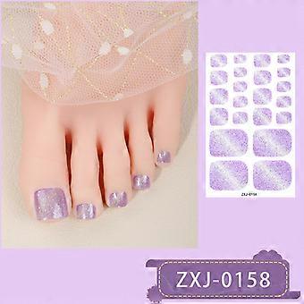 Cat Eye Onion Pink Nail Stickers, Waterproof White Toenail Stickers with Nail File for Girls