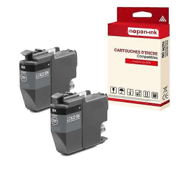 'Cartridge for BROTHER LC422 LC422XL Compatible Black x 2 - NOPAN-INK with MFC J5340DW, MFC J5345DW, MFC J5740DW, MFC J6540DW, MFC J6'