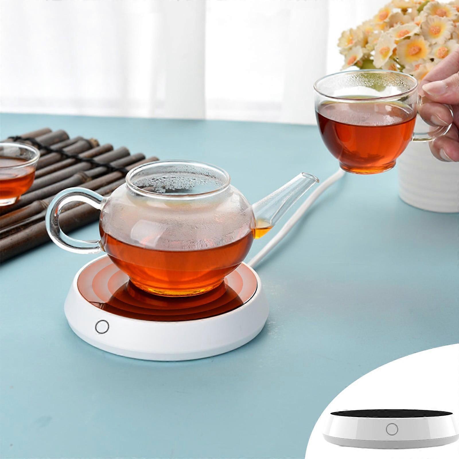 ZKCCNUK Cup Warmer for Coffee, Tea, Cocoa, Milk, Food, Fruit Candles, Tempered Glass, Safe, White