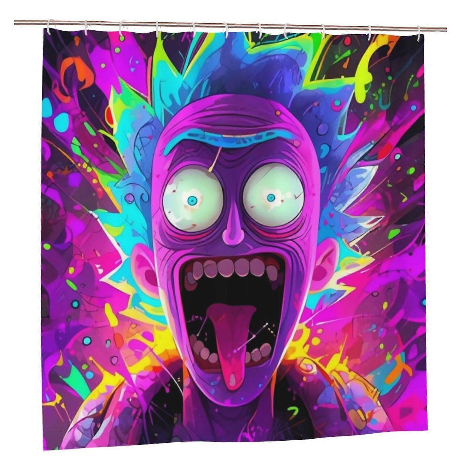 Rick & Morty Duschvorhang – Verdunkelnd, wasserdicht, schimmelresistent, 60 x 72, Einheitsgröße, Patchwork-Kunstdruck