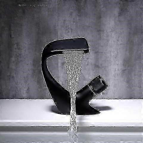 صنبور خلاط الماء الساخن والبارد ، صنابير حوض الحمام ، صنبور أسود ، رافعة أحادية الثقب ، صنبور حوض مثبت على سطح السفينة ، تشطيب كروم