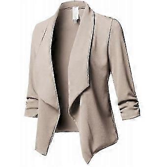 Blazer informal ligero y elástico para mujer, talla 25-26, con solapa abierta