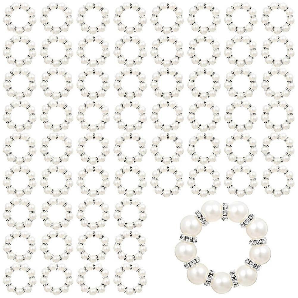 Perlen-Serviettenringe, Imitationsperlen, Strass-Serviettenring