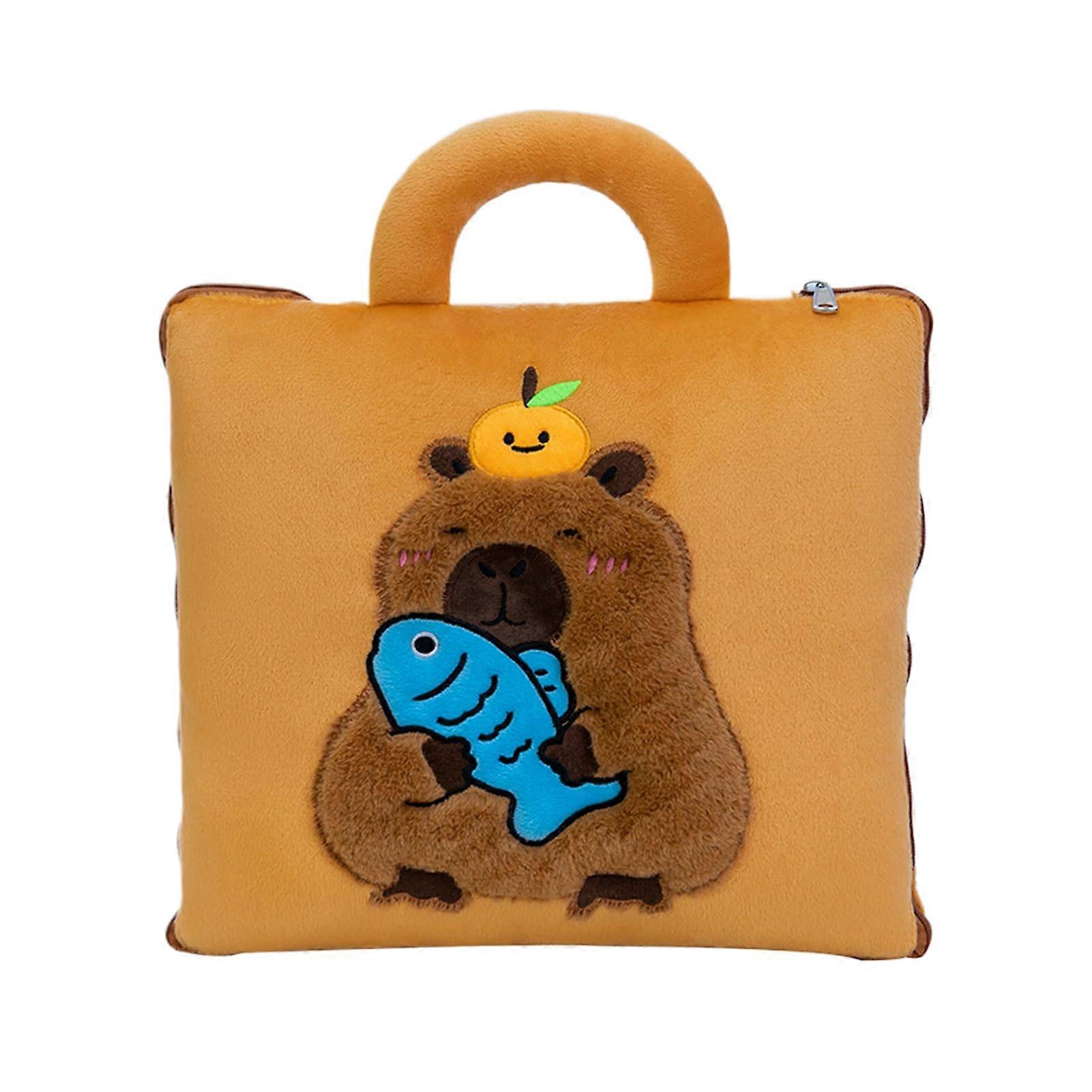 Travel Blanket And Pillow, Compact Fold, Plush Material, Portable Throw Pillow Set With Carry Bag, Outdoor Use