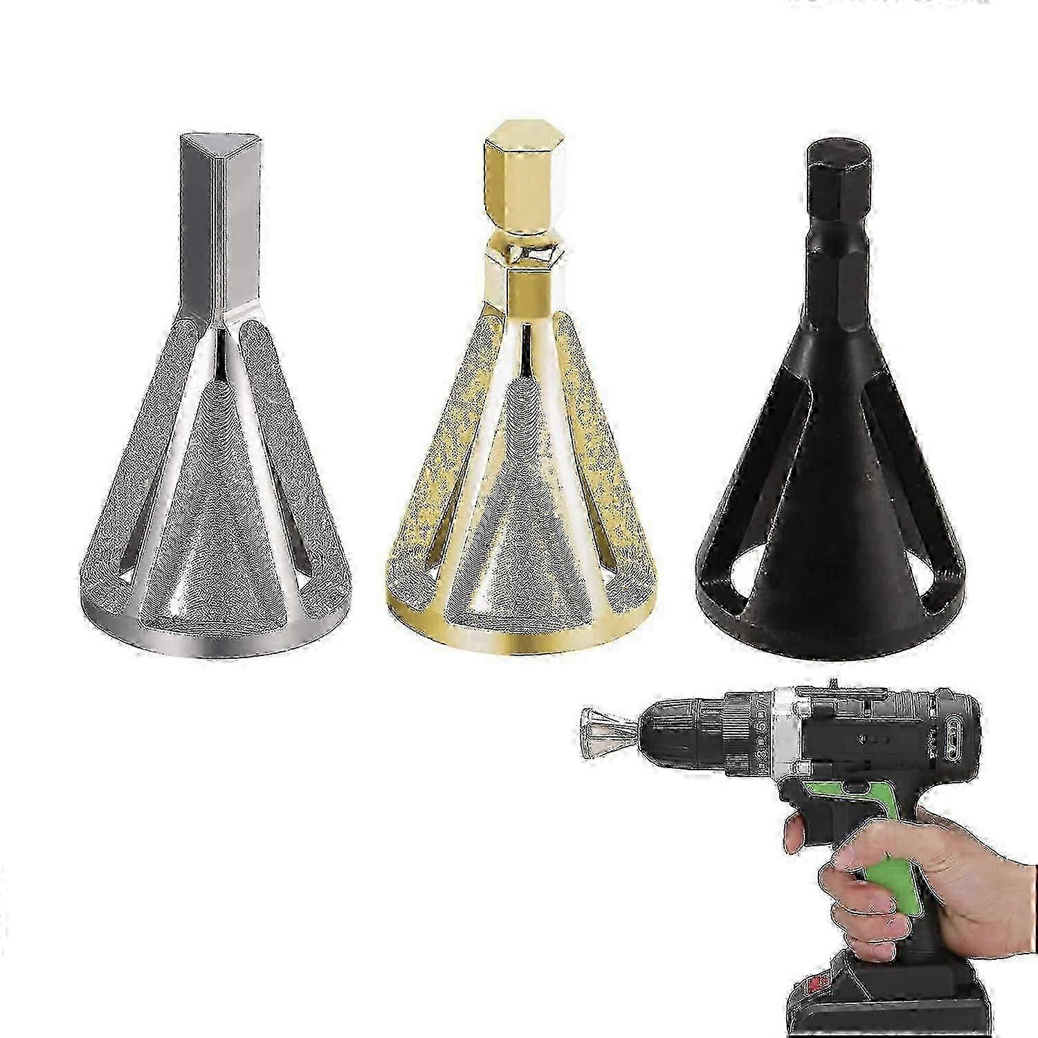 External Deburring Tools Kit - 3 Piece Set Including Hexa & Triangular Chamfer Tools for Drill Bits, Countersink Removal & Various Applications