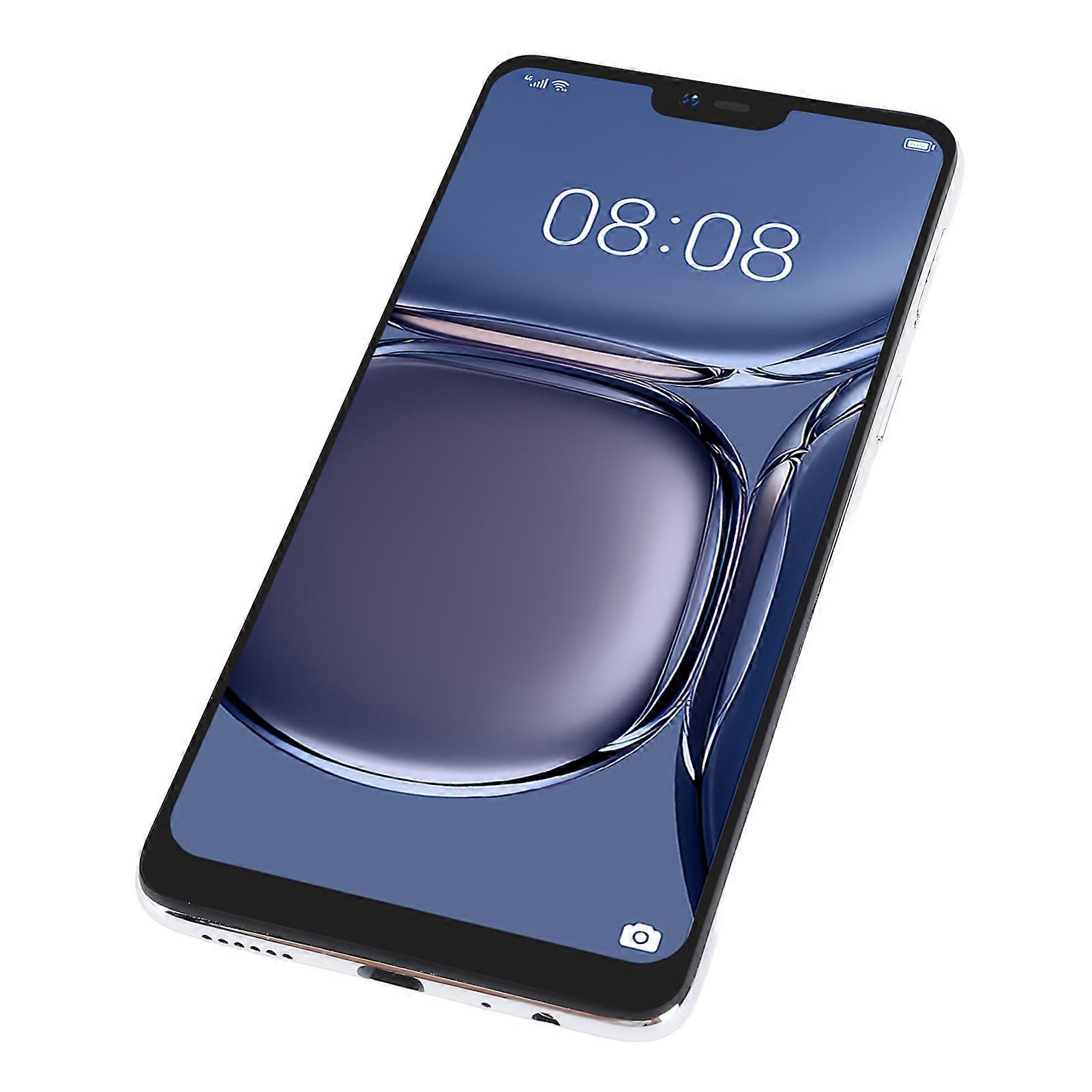 Unlocked 4G Smartphone Dual SIM Phone for Android 10.0 6.2 Inch Screen 7mm Ultra Thin 8GB 256GB 13MP 32MP Camera 8 Core Processor 6000mAh Battery Whi