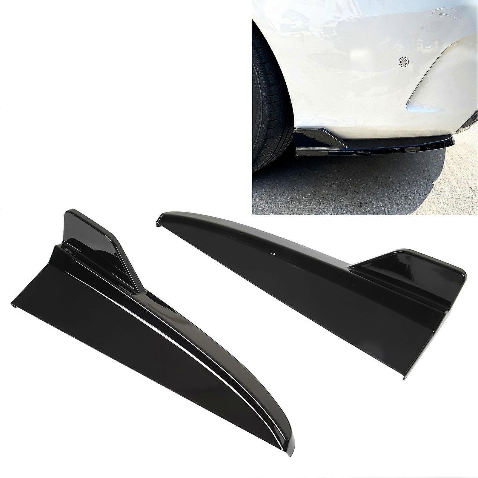 1 Pair Rear Bumper Lip Diffuser Tail Side Splitter Replacement for C‑Class W205 C43 AMG‑Line 2015‑2021 Glossy Black 